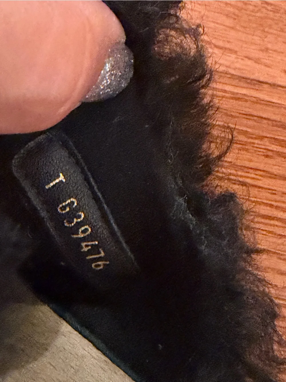 CHANEL Black Faux-Shearling Slide Clogs with Gold CC Accent